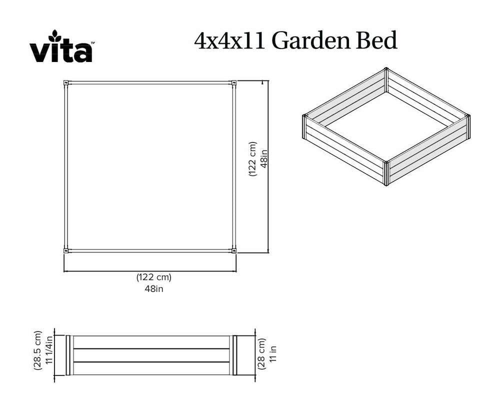 Vita Urbana 4'x4' Espresso Garden Bed