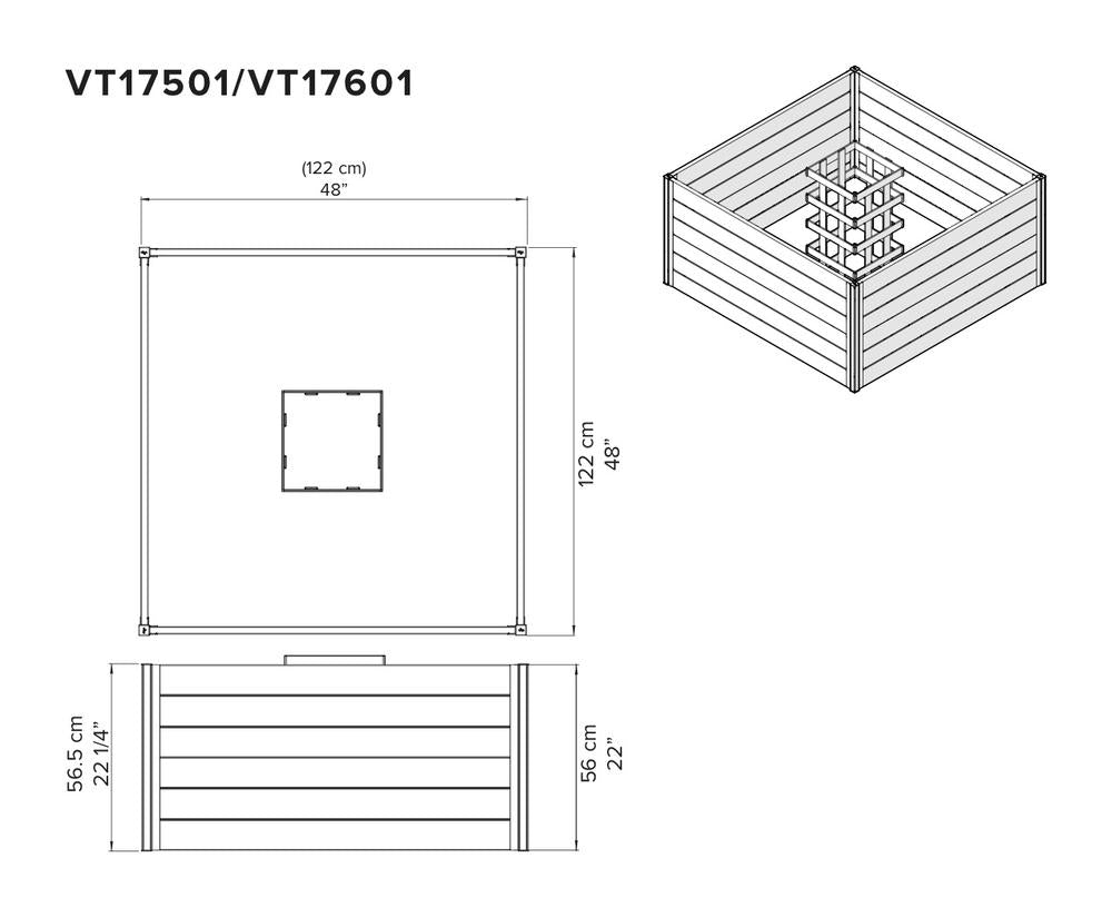 Vita Urbana 4'x4' Keyhole Espresso Composting Garden Bed