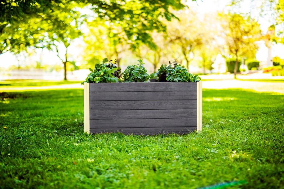 Vita Urbana 4'x4' Keyhole Gray Composting Garden Bed