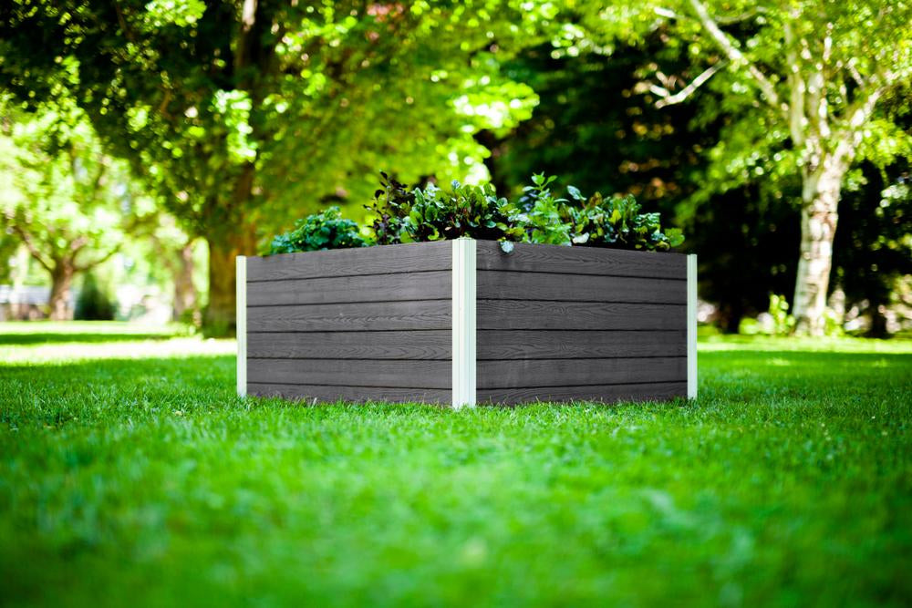 Vita Urbana 4'x4' Keyhole Gray Composting Garden Bed