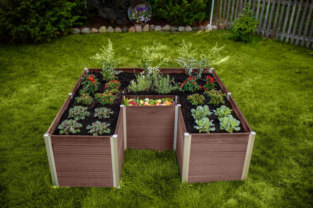 Vita Urbana 6'x6' Keyhole Espresso Composting Garden Bed