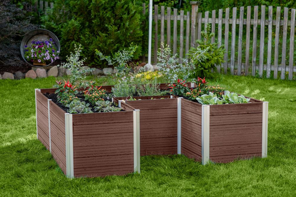 Vita Urbana 6'x6' Keyhole Espresso Composting Garden Bed