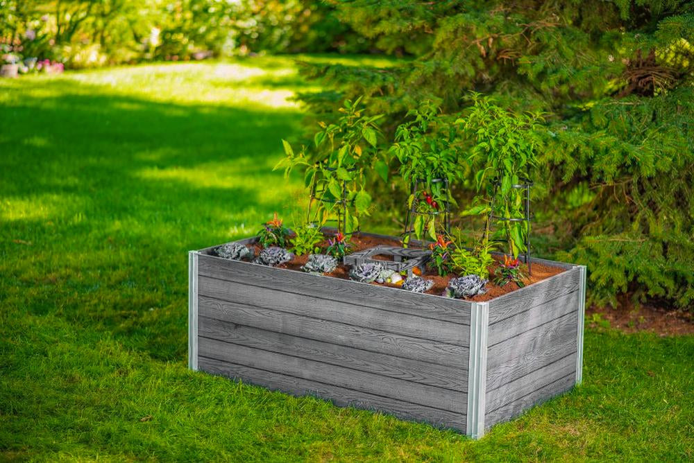 Vita Urbana 3'x5' Keyhole Gray Composting Garden Bed