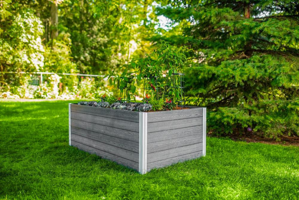 Vita Urbana 3'x5' Keyhole Gray Composting Garden Bed