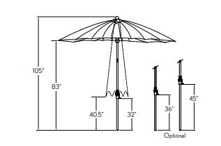 Treasure Garden 10' Shanghai Collar Tilt Umbrella