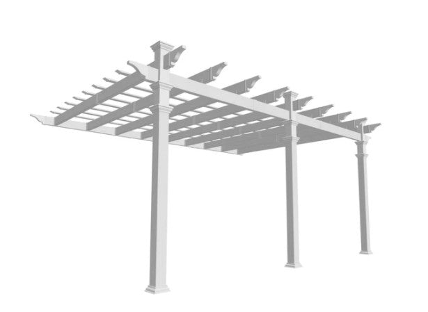 Vita 12'x16' Valencia Attached Vinyl Pergola