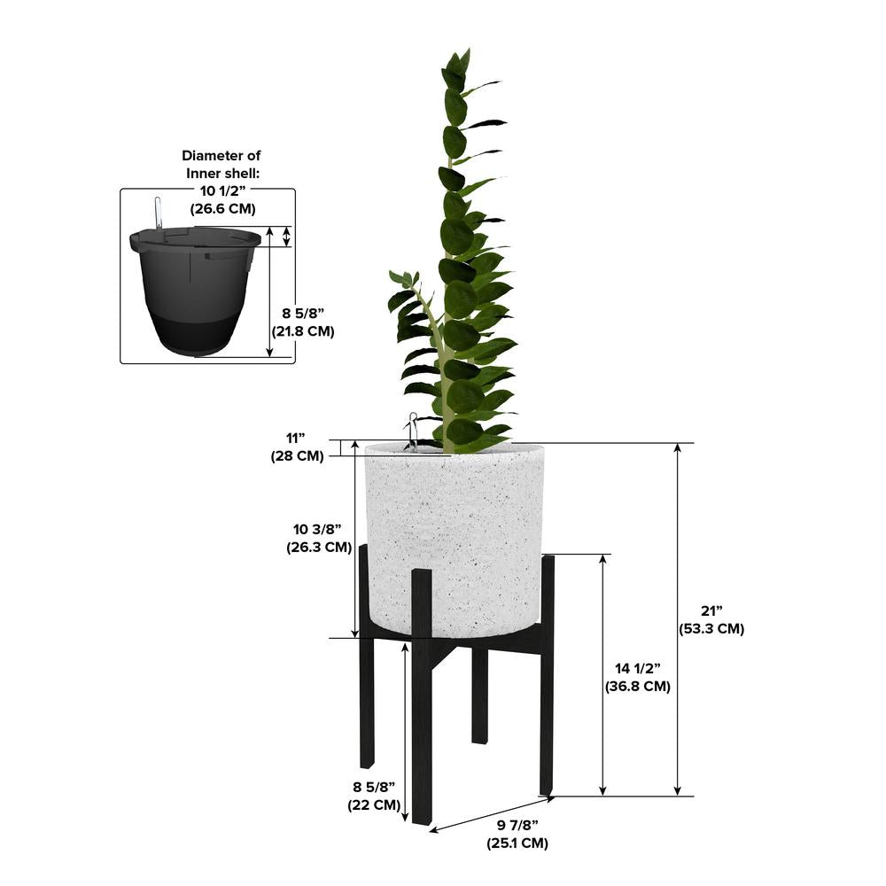 Vita Vaxa 14" Self-Watering Large Graphite Planter