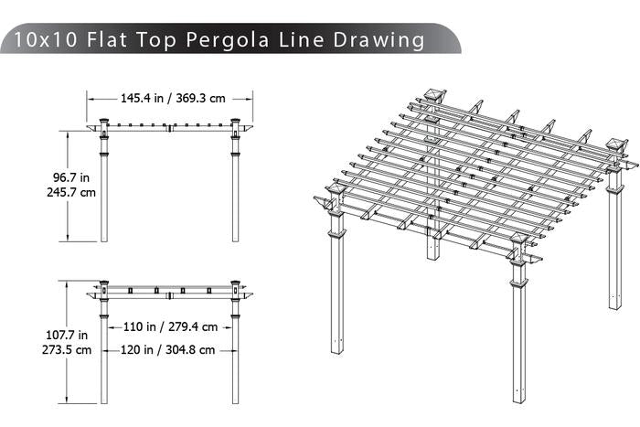 Vita 10'x10' Venetian Vinyl Pergola