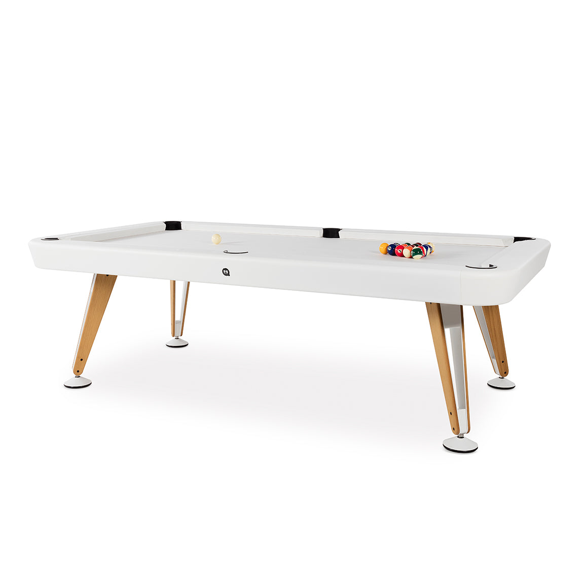 Diagonal Outdoor Pool Table - White with White Cloth