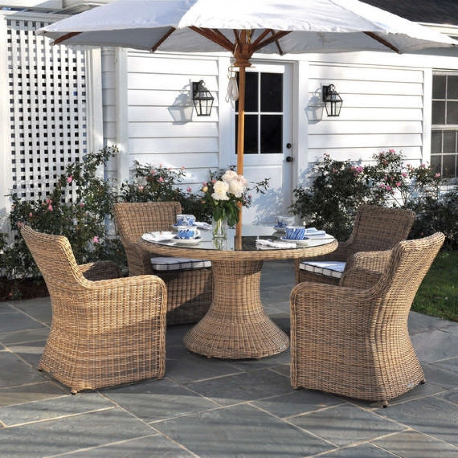 Kingsley Bate Sag Harbor Wicker 5 Piece Dining Ensemble