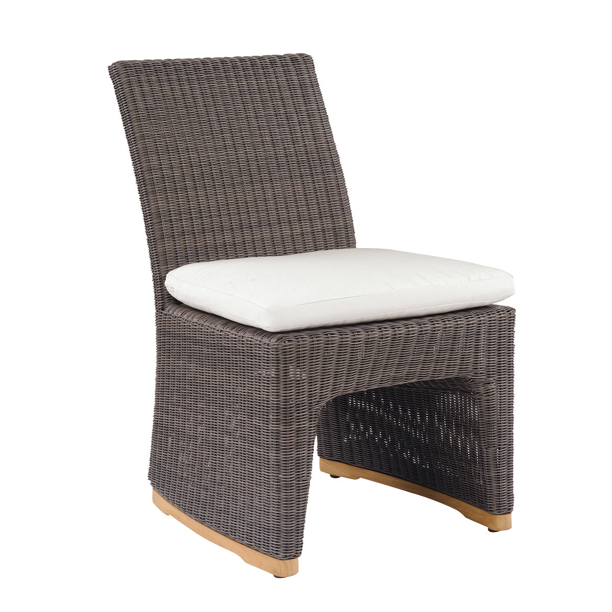 Kingsley Bate Westport Wicker Dining Side Chair in Cobblestone Wicker