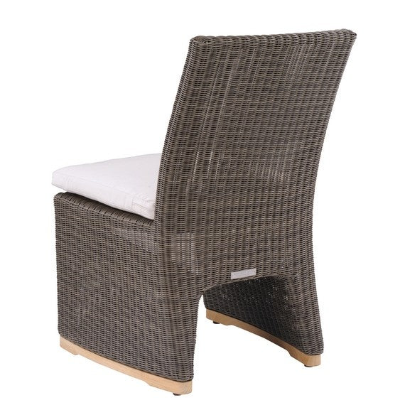 Kingsley Bate Westport Wicker Dining Side Chair in Cobblestone Wicker