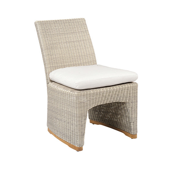 Kingsley Bate Westport Wicker Dining Side Chair in Sea Salt Wicker