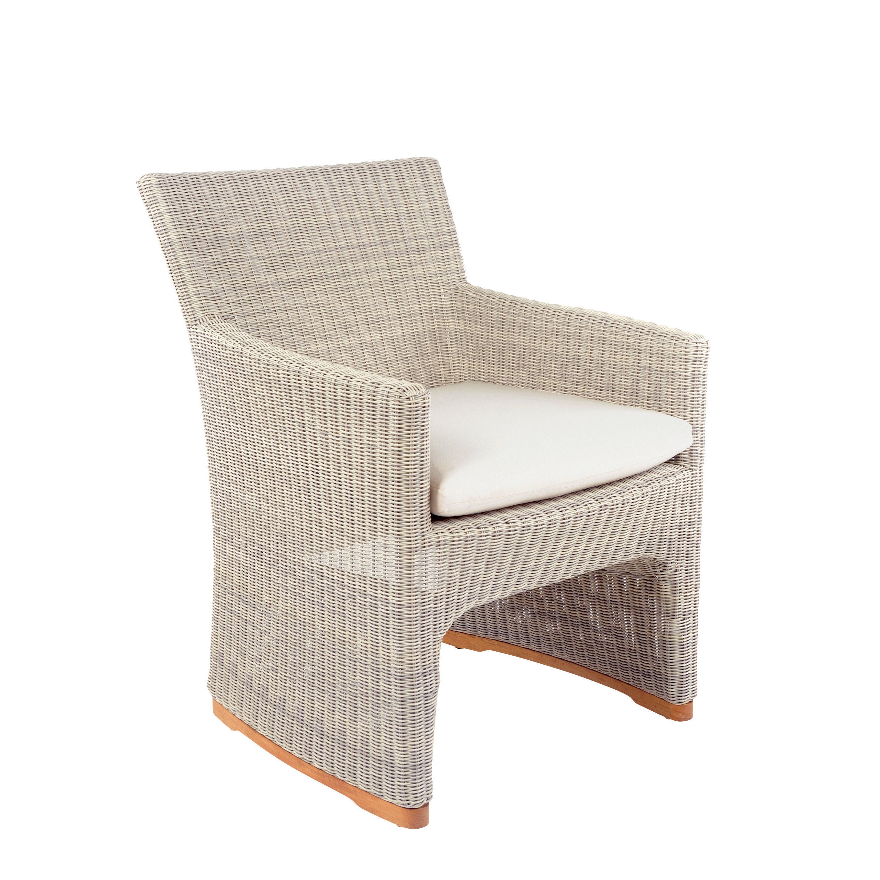 Kingsley Bate Westport Wicker Dining Armchair in Sea Salt Wicker