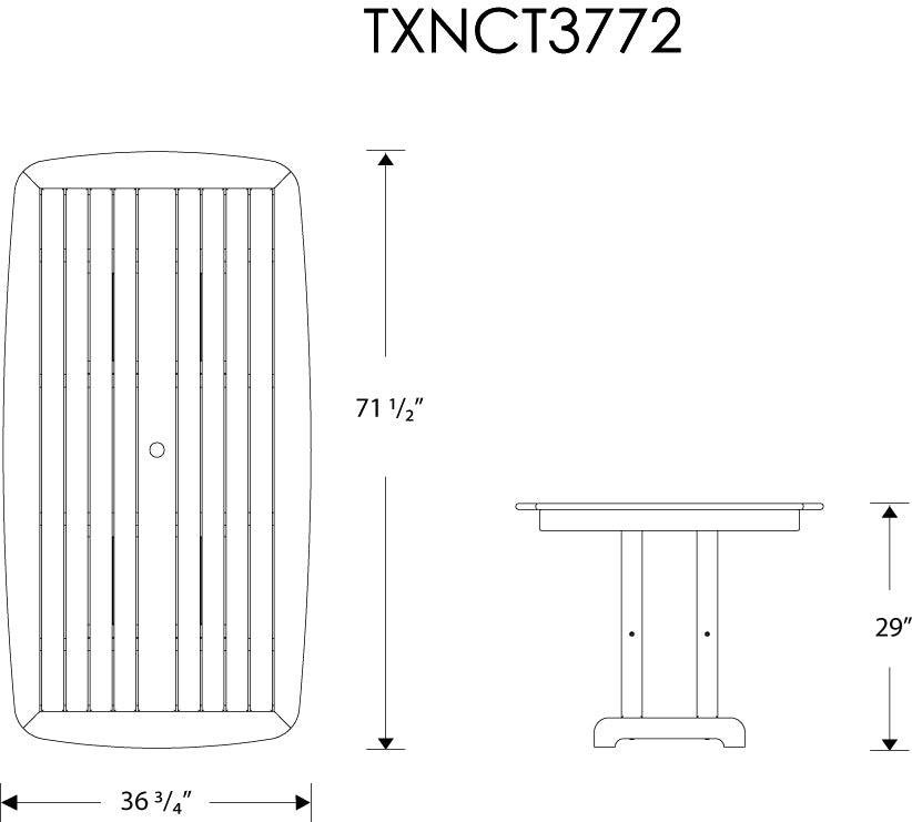 Trex® Outdoor Furniture™ Yacht Club 72" x 37" Dining Table