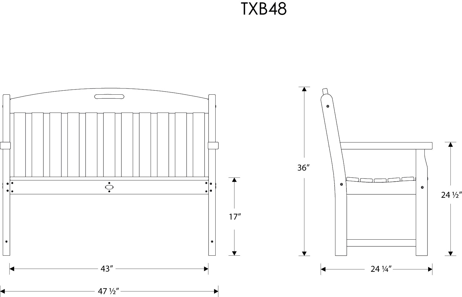 Trex® Outdoor Furniture™ Yacht Club 48" Bench