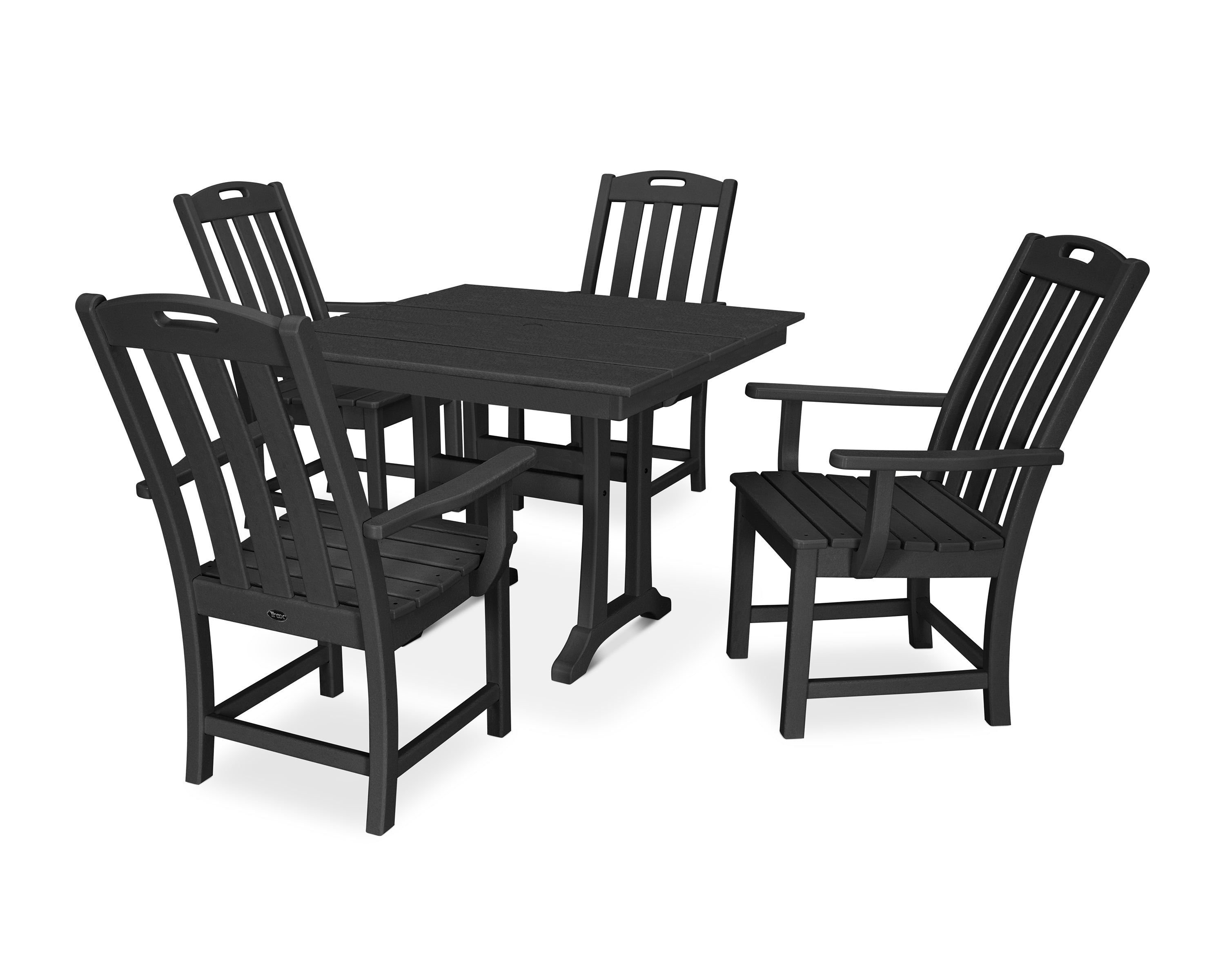 Trex® Outdoor Furniture™ Yacht Club 5-Piece Farmhouse Trestle Armchair Dining Ensemble