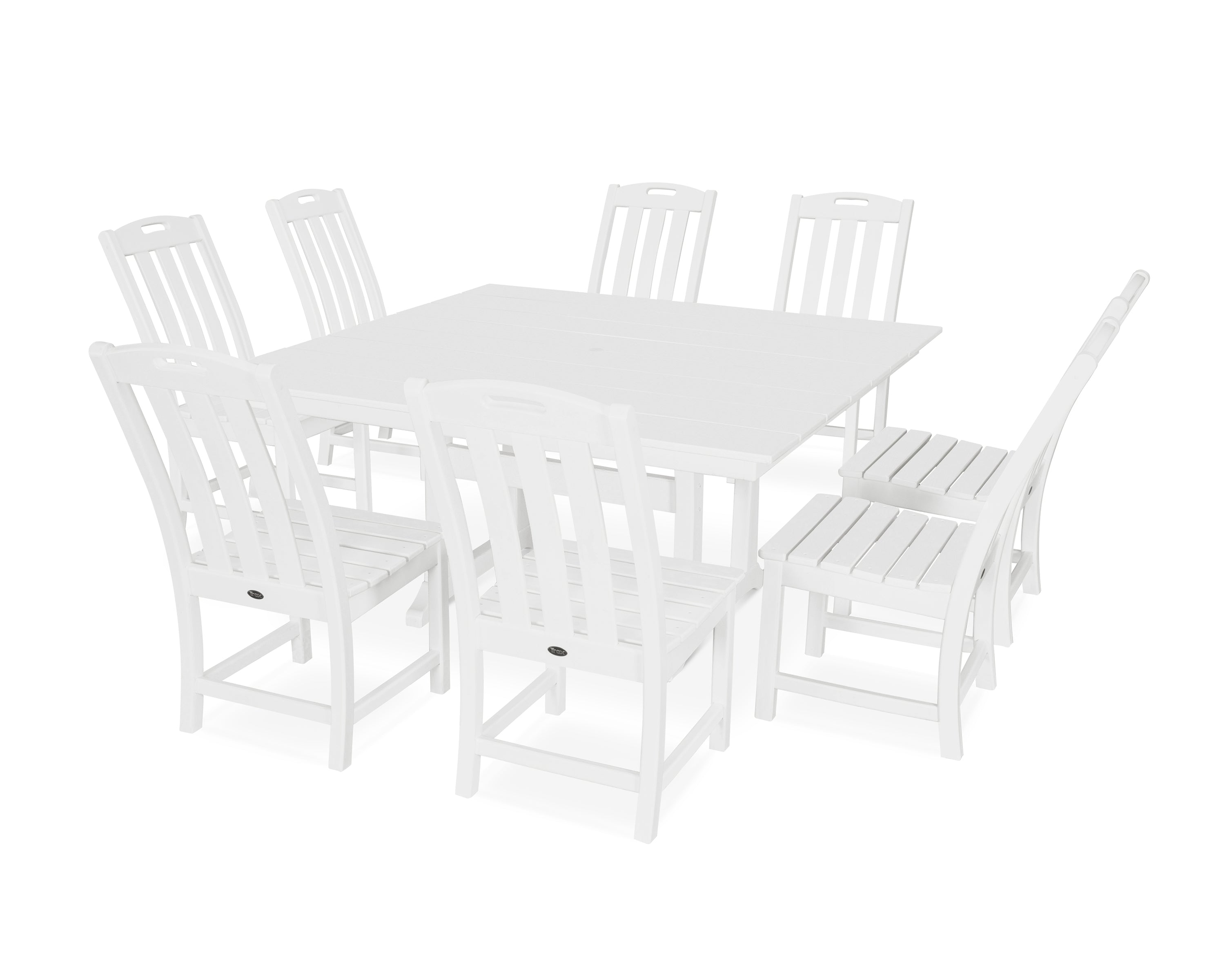 Trex® Outdoor Furniture™ Yacht Club 9-Piece Farmhouse Trestle Side Chair Dining Ensemble