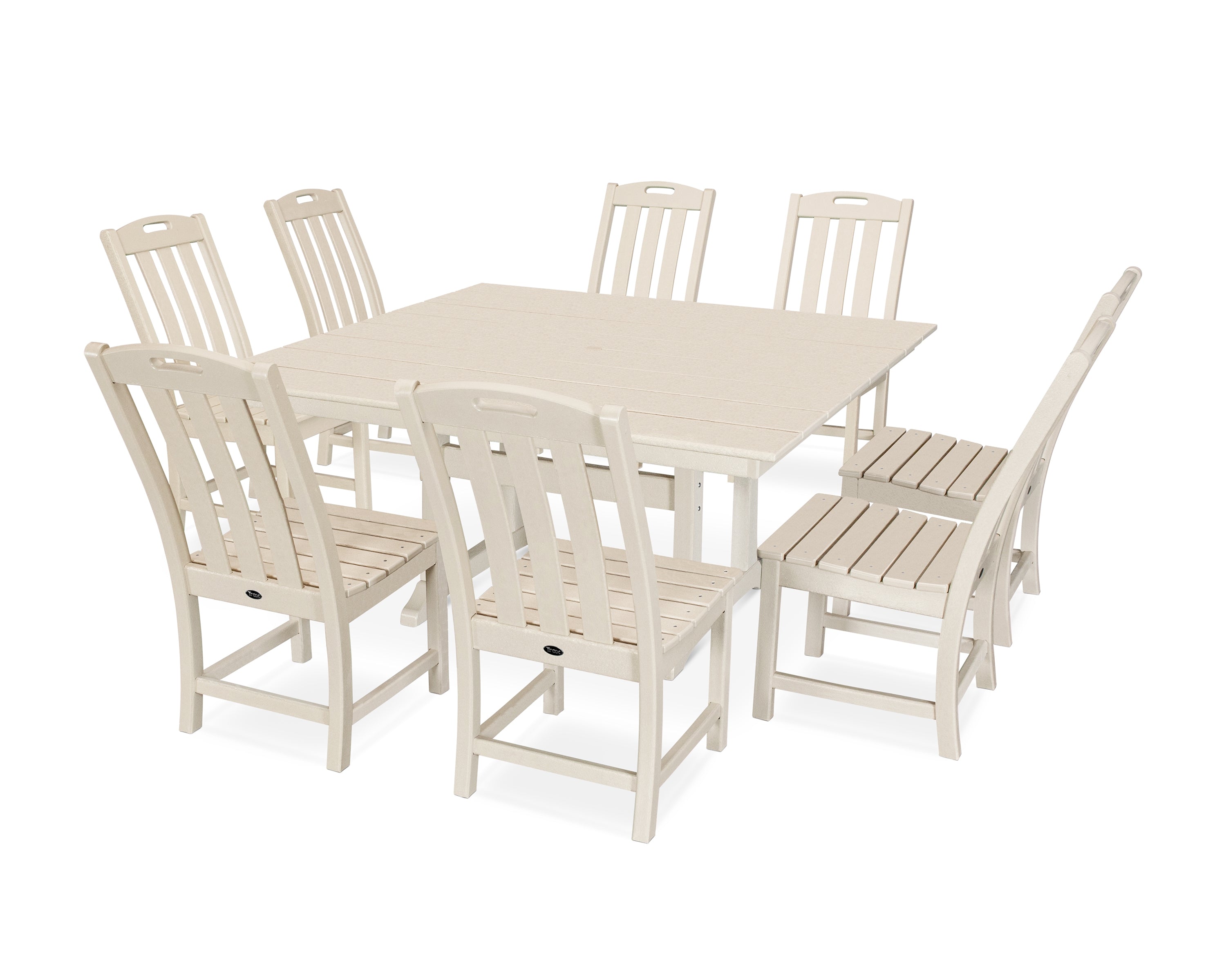 Trex® Outdoor Furniture™ Yacht Club 9-Piece Farmhouse Trestle Side Chair Dining Ensemble