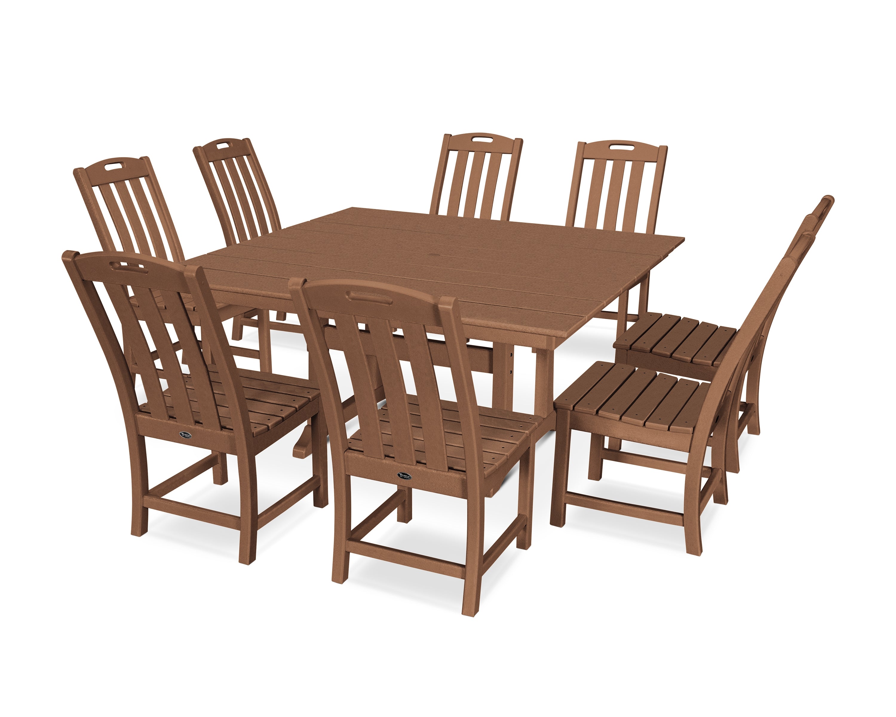 Trex® Outdoor Furniture™ Yacht Club 9-Piece Farmhouse Trestle Side Chair Dining Ensemble