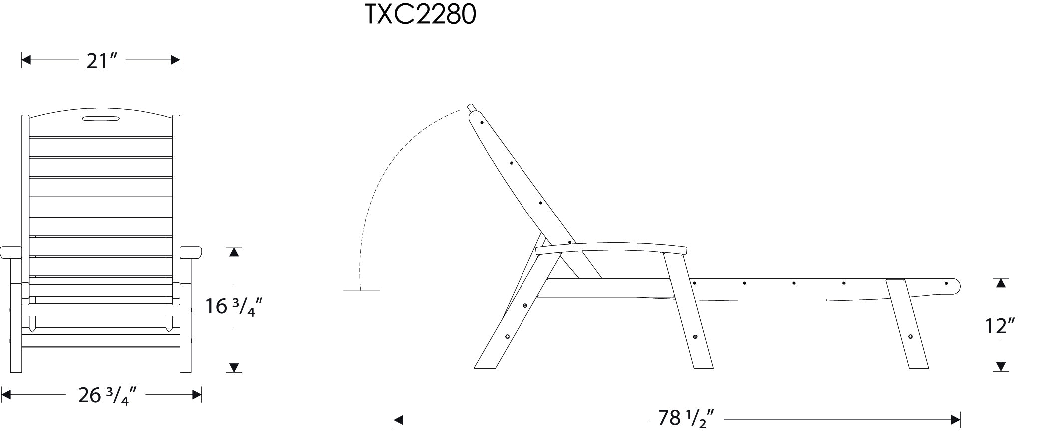 Trex® Outdoor Furniture™ Yacht Club Stackable Chaise with Arms